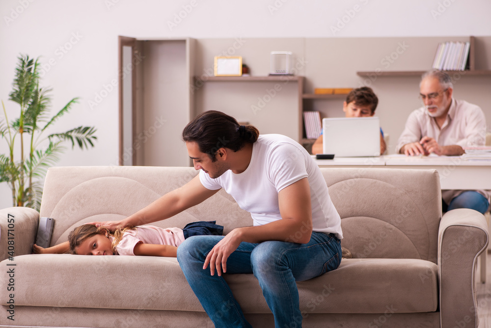 Three generations at home during pandemic