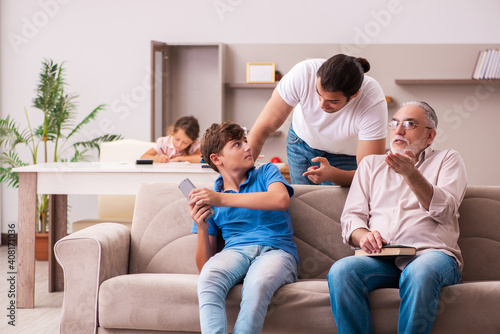 Three generations at home during pandemic