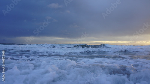 stormy sunset over the winter Mediterranean sea © θοδωρης μπαμπατσιας