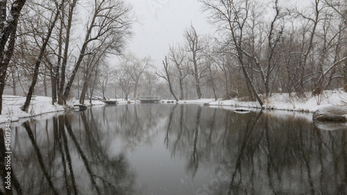 River in Downtown Boulder, Colorado, Winter Months