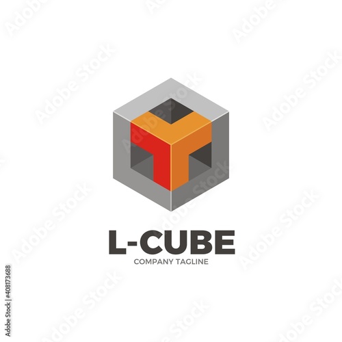 vector illustration of letter L and Y 3d style and cube shape, multipurpose logo design 