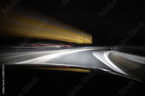 Car driving through the Night 