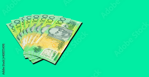 Australian dollars closeup. Finance concept photo