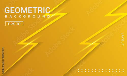 Yellow thunder gradient geometric background. Good for copybook brochures, school books, Notebook paper, presentation, magazine template.