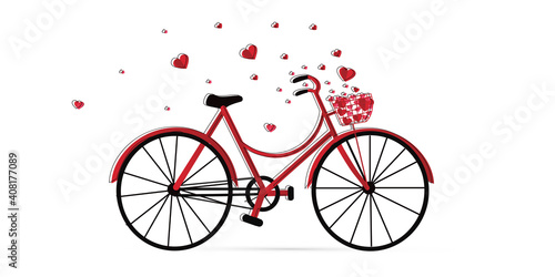 Background for valentine with a bicycle