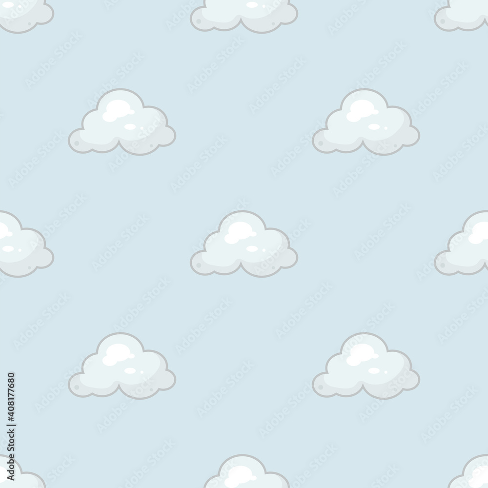 Seamless patten vector sun and clouds textile print