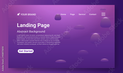 Landing Page Website Template Vector. Abstract colorful gradient. Design for website and mobile, Business Interface, Landing Web Page.