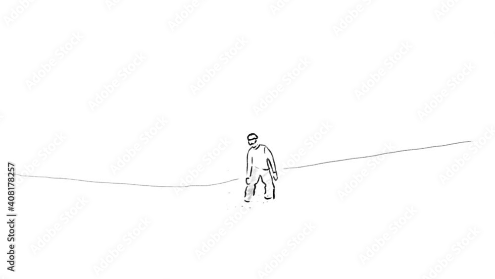 Сlassic animation of the trick on a snowboard Сlassic animation of the trick on a snowboard