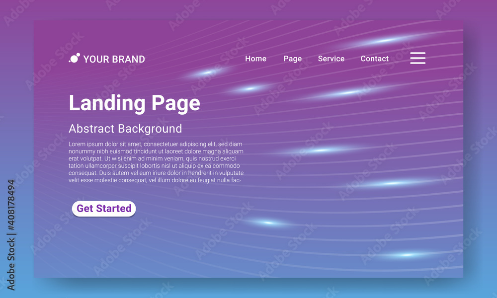 Landing Page Website Template Vector. Abstract colorful gradient. Vector illustration concepts of web page design for website and mobile website development. Easy to edit and customize.