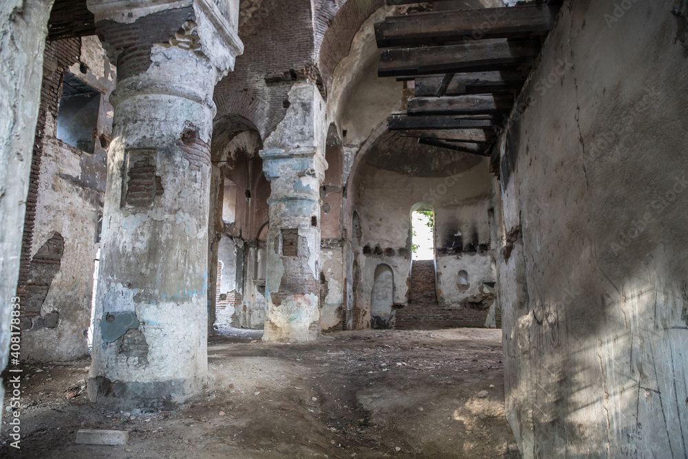 Old Albanian church in Zagatala. Ancient temple in north of Azerbaijan