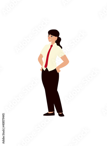 businesswoman character female professional standing white background