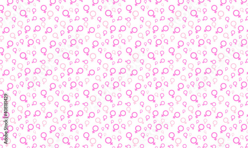 International women's day background. Female symbol pattern for banner, backdrop, card, cover, poster. Element of female sign. Eps 10