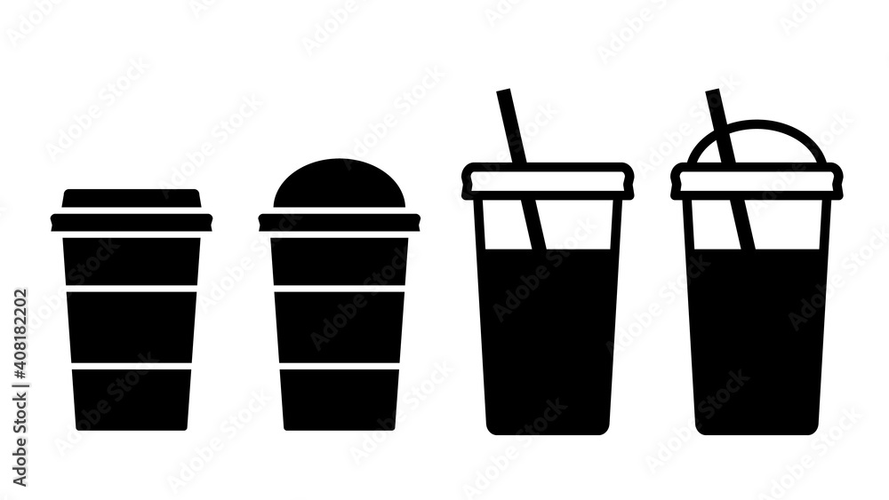 4 types of takeout drinks from fast food restaurants. Stock Vector Adobe Stock
