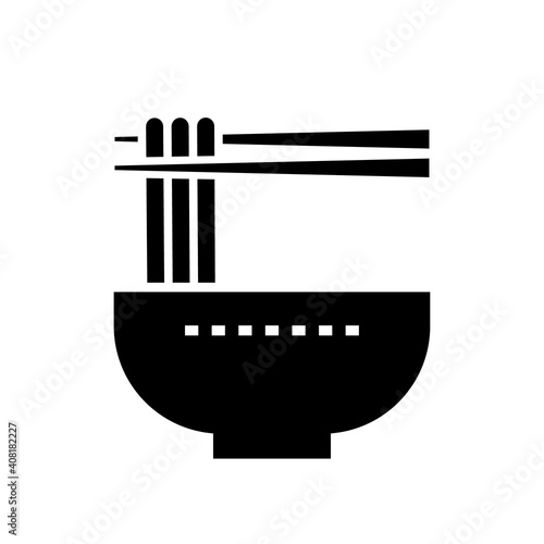 Noodles Icon. Picking up noodles with chopsticks.