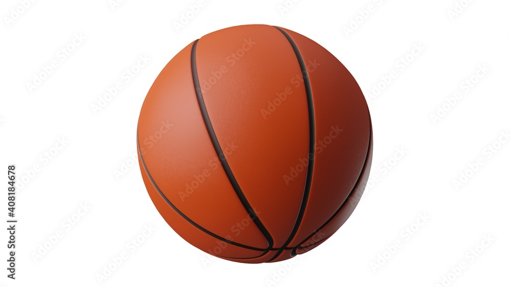 Basketball ball on white background.
3d illustration for background.