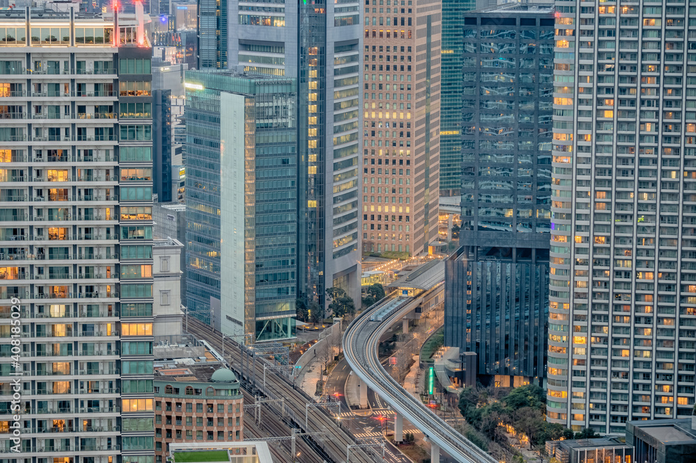 Obraz premium 東京都港区浜松町から見た東京の夜景