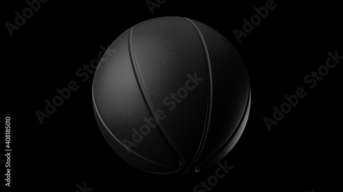 Black basketball ball on black background. 3d illustration.   © Tsurukame Design