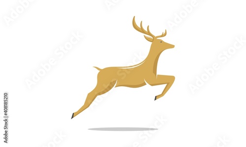 Running brown deer vector design