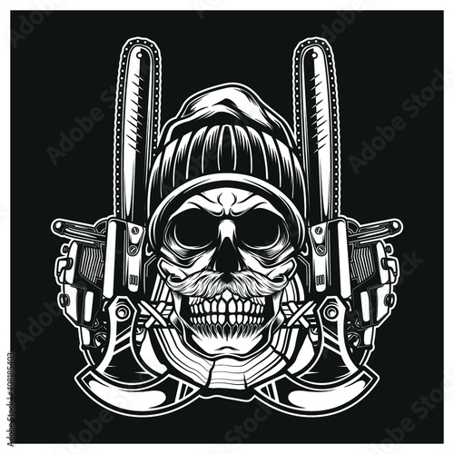 Illustration Skul Lumberjack