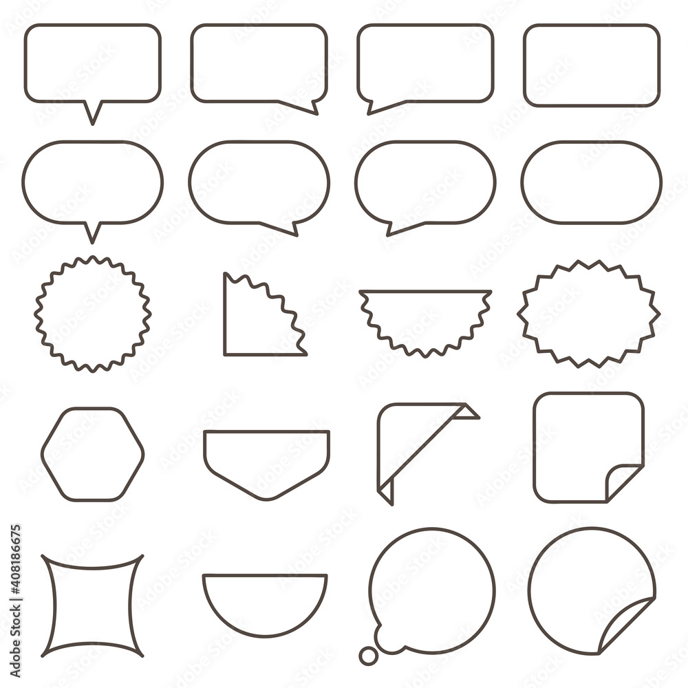 シンプルで可愛いフレーム アイコンセット Stock Vector Adobe Stock