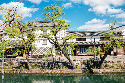 Kurashiki Bikan Historical Quarter. canal and traditional houses in Okayama, Japan photo