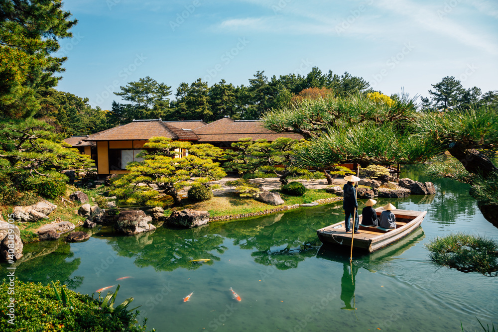 Ritsurin Park, Japanese traditional garden in Takamatsu, Japan
