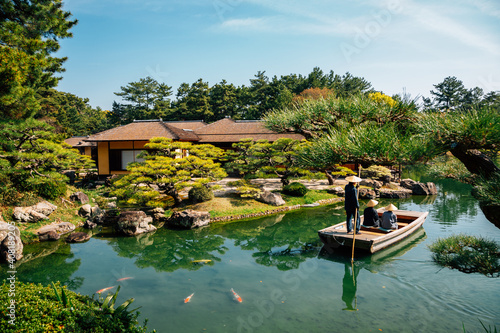 Obraz na płótnie Ritsurin Park, Japanese traditional garden in Takamatsu, Japan w salonie