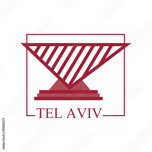 tel aviv city stamp vector design