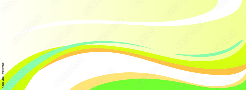 Green Yellow abstract curve pattern background with copy space, Wave ...