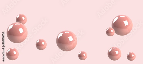 Pink sphere ball on pink background, 3d shape, 3d illustration
