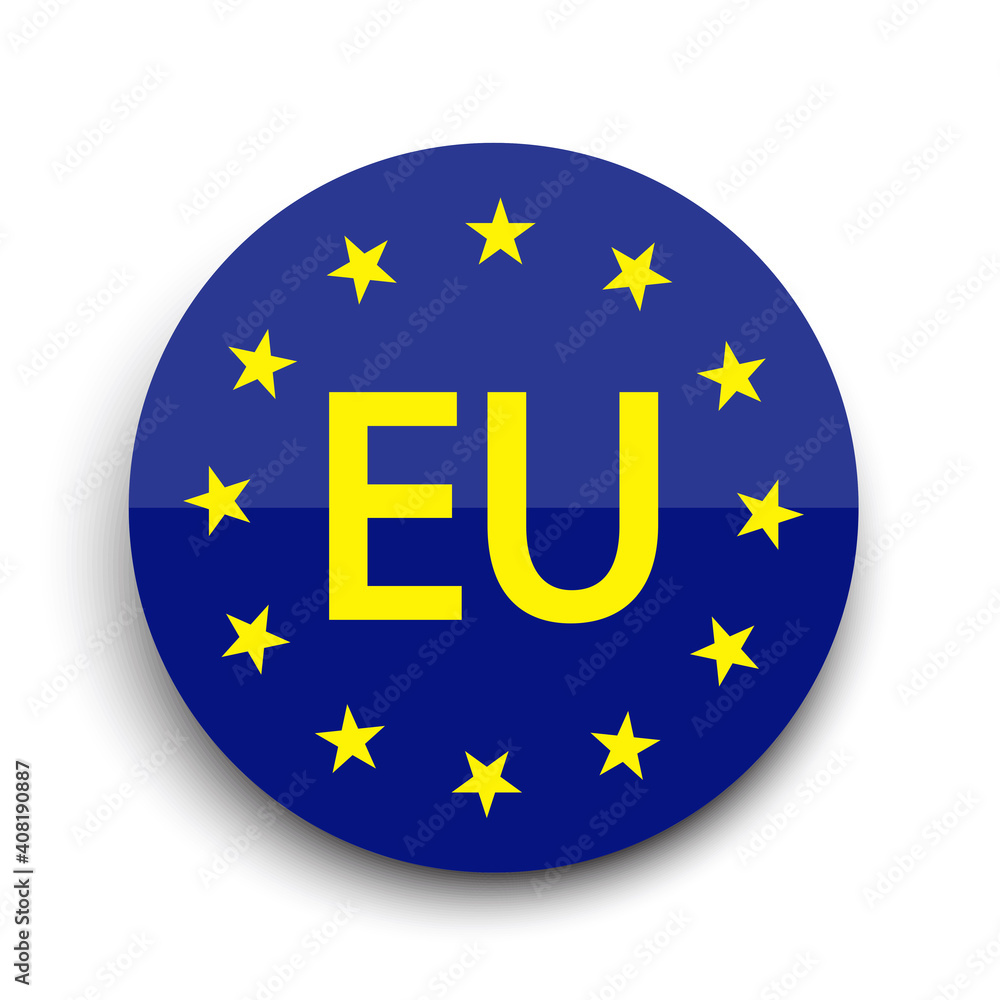 Euro union blue round button. Button eu, great design for any purposes. Stock image. EPS 10. Euro union blue round button. Button eu, great design for any purposes. Stock image. EPS 10.