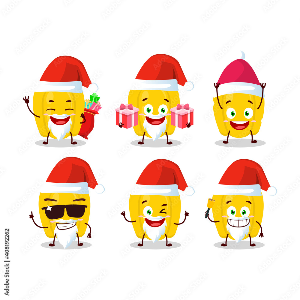 Santa Claus emoticons with yellow pepper cartoon character Santa Claus emoticons with yellow pepper cartoon character