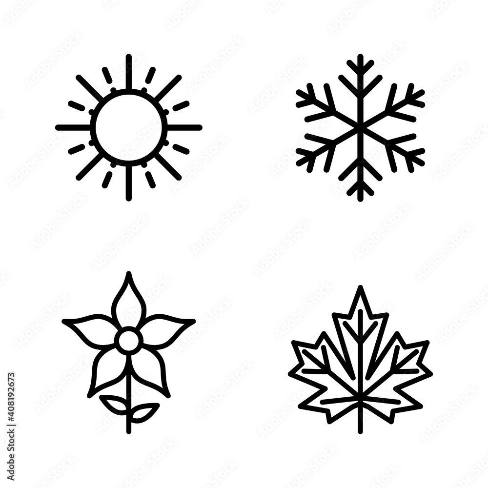 Four seasons icon set