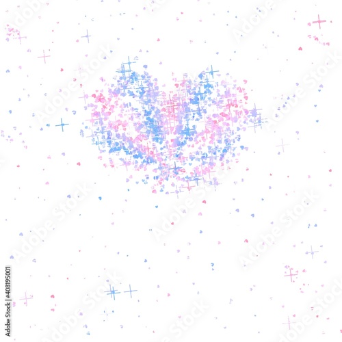 Little multicolored hearts Together as a big heart on a white background.