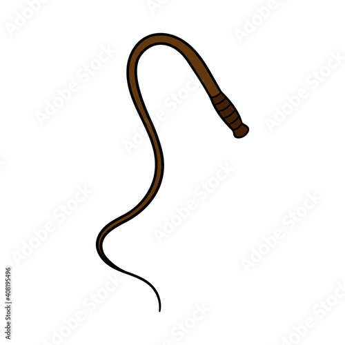 Cartoon Isolated Leather Whip Illustration