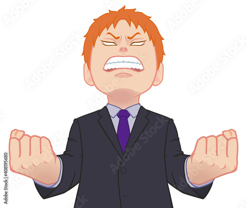激怒するちびキャラ　男性　タイプB