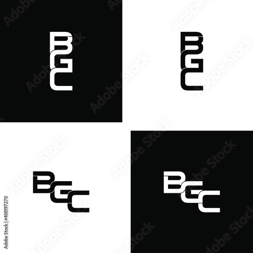bgc lettering initial monogram logo design set
