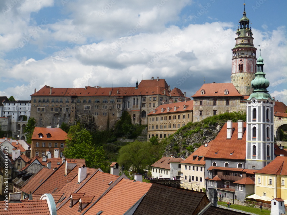 Cesky Krumlov buildings, streets and historical part of the city Cesky Krumlov buildings, streets and historical part of the city