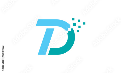 letter t d tech data logo symbol icon vector graphic design