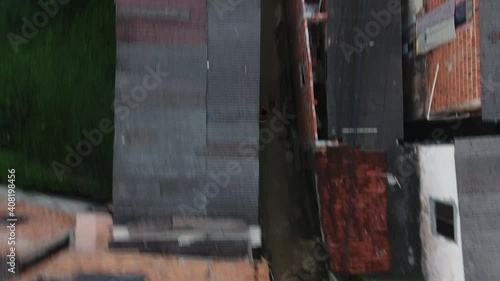 Man running in the favela