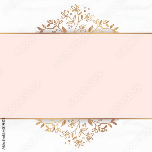 Golden floral elegant frame vector