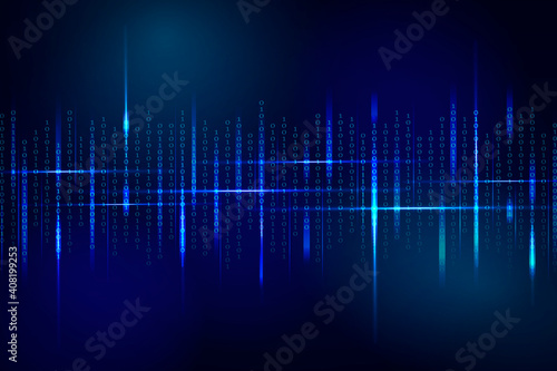Stream of binary code design vector
