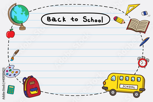 Blank back to school frame vector