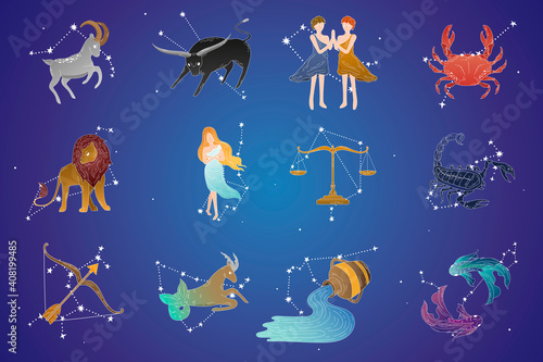 Astrological star signs vector set