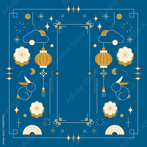 Chinese Mid Autumn festival design elements vector set
