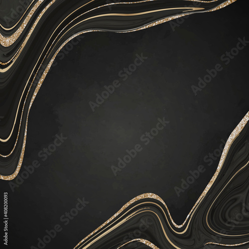 Gold and black fluid patterned background vector