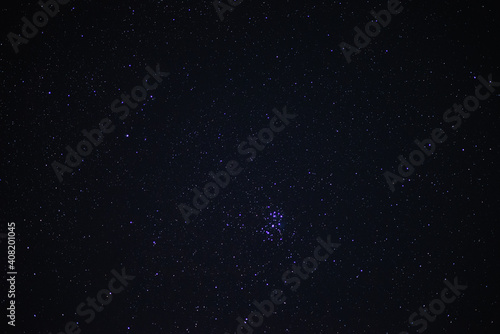 Obraz na płótnie Starry sky on a summer night with the stars of the Pleiades cluster w salonie
