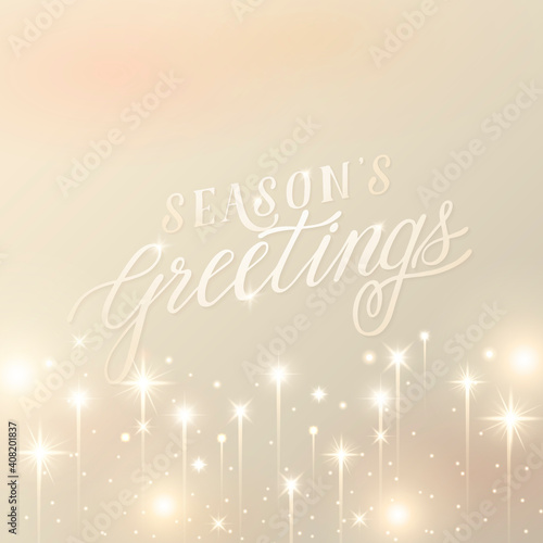 Season greeting on gold background vector