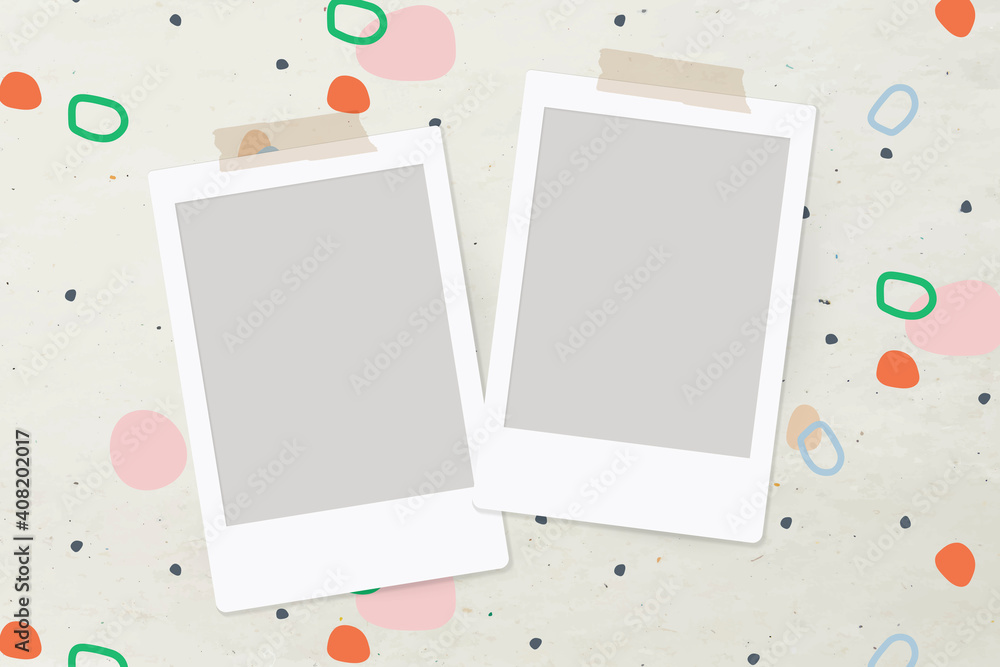 Blank picture frames on abstract beige background vector Blank picture frames on abstract beige background vector