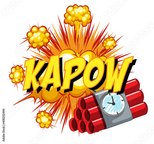 Comic speech bubble with kapow text